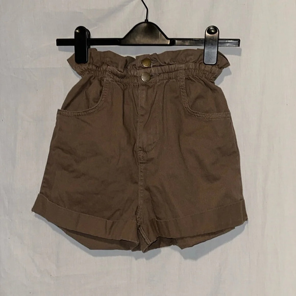olive green Billabong paper bag shorts size 1 - Picture 1 of 4